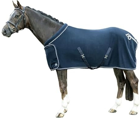 HKM Abschwitzdecke mit Kragen, Schwarz/Gold, 145 cm