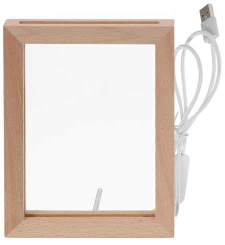 STOBOK Beleuchteter Holz Bilderrahmen Mit LED-nachtlicht Usb Tischdeko Für Fotos Kreatives Geschenk Für Freunde Chic Praktisch Für Jedes Zuhause