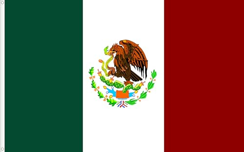 BANDERA DE MEXICO. CALIDAD RASO PREMIUM. TAMAÑO GRANDE 150X90 CM.