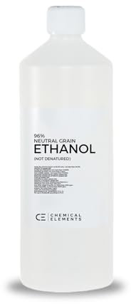Chemical Elements 96% Neutral Grain Ethanol (Not Denatured) 1L - High-Purity Solvent for Tinctures, Extracts, Cosmetics, and Cleaning