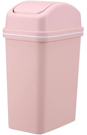 Generisch Cubo de basura basculante | Cubo de basura con tapa oscilante | Cesta gruesa de basura de cocina de 10 l | Contenedor de basura de baño a prueba de fugas para mostrador y dormitorio