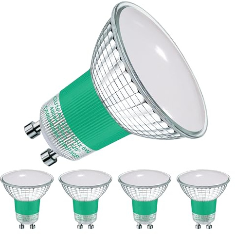 EACLL GU10 LED 4000K 6W Ersetzt 75W Halogen Leuchtmittel, 4er-Pack. Neutralweiss 585 Lumen Birnen, AC 230V Flimmerfrei Strahler, Abstrahlwinkel 120 Grad Spot, Nicht Dimmbar Ø50xH53mm Reflektorlampen