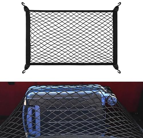 Filet Coffre Voiture pour DS4/DS 4 Crossback/DS 4 E-Tense/DS 7 Crossback, Conception Flexible Structure en Grille Bien Organisé Souple Et Durable Filet Bagages Voiture,M 80cm*60cm