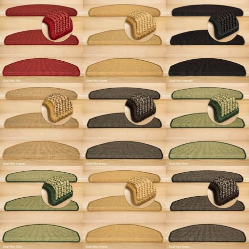 Kettelservice-Metzker® Stufenmatten Sisal New Halbrund in versch. Farben und Set Varianten Anthrazit 15 Stück