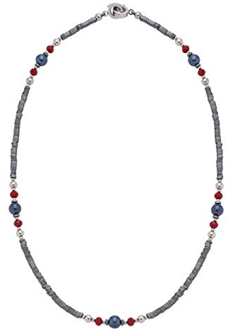 JEWELS BY LEONARDO DARLIN'S Damen-Halskette Generoso, Edelstahl mit 4 verschiedenen Perlen und Mini-Clip, CLIP & MIX System, Länge 420 mm, 016685