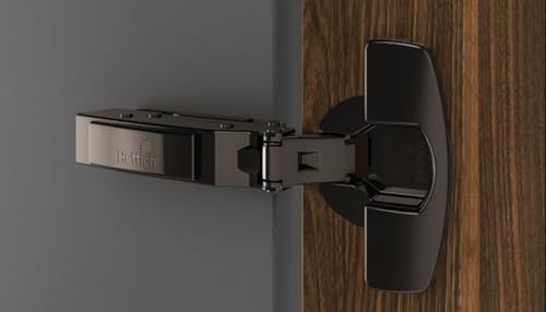 Charnière sensys porte fine 8646i amortie - Coudure : 0 mm - Décor : Noir Obsidien - Entraxe : 52 mm - Fixation : A visser - Montage : En applique - Version : TH52 - HETTICH