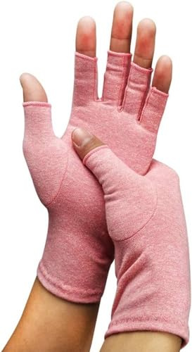 VITTO Arthrose Handschuhe (1 Paar) - Kompressionshandschuhe Damen und Herren für Wärmehandschuhe, Rheuma und Arthritis (S, Rosa)