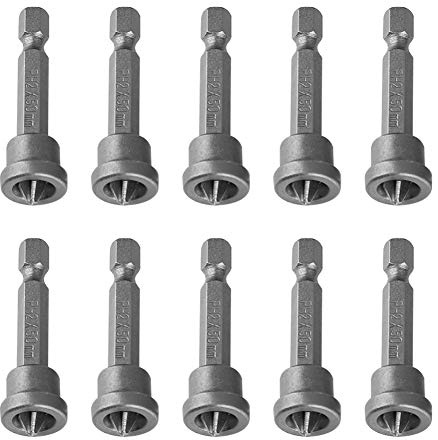 Trockenbau-Schraubendreher-Bits, 10-teilige 50-mm-PH2-Sechskant-Magnet-Schraubendreher-Bits für die Ortung von Trockenbau-Gipskartonplatten, Gipskarton-Schraubendreher-Bits Trockenbau