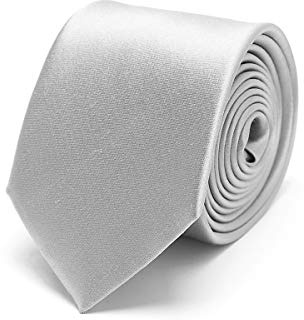 BRERA 67 Cravatta Uomo Elegante in Seta Grigio Perla | Cravattino per Completo 148x7,5 | Cravatte Slim per Vestito da Cerimonia e per Abiti da Lavoro