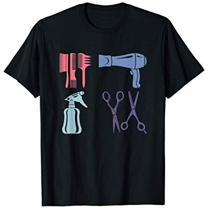 Peigne Séchoir Ciseaux Barber Salon De Coiffure Coiffeur T-Shirt
