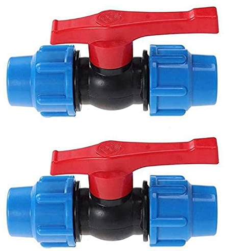 TOP-VIGOR Lot de 2 connecteurs de valve d'arrêt 25 mm pour tuyau d'eau alcathène HDPE