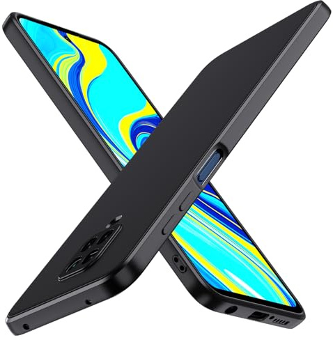 ivoler Negro Mate Funda para Xiaomi Redmi Note 9S / Xiaomi Redmi Note 9 Pro con Protección de Cámara, Carcasa Protectora Antigolpes, Ultrafina Suave TPU Silicona Caso Delgada Anti-Choques Case
