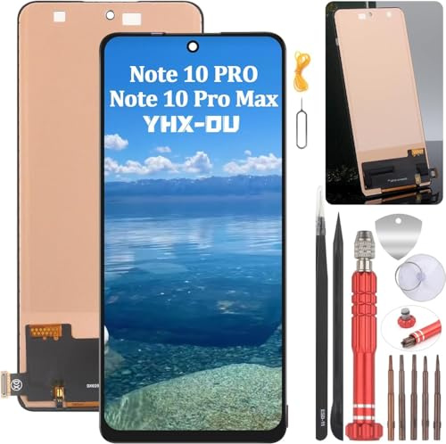 YHX-OU LCD para Xiaomi Redmi Note 10 Pro M2101K6G M2101K6R Digitalizador Pantalla Táctil de Reemplazo con Herramienta de Instalación (Negro)