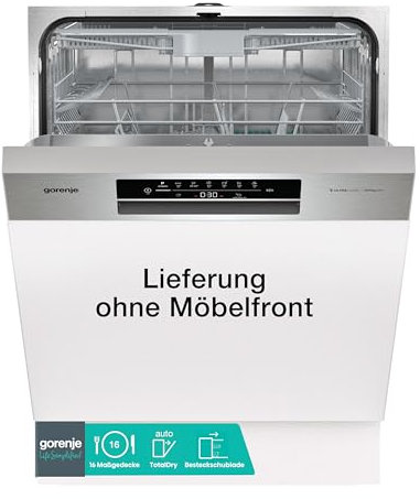 Gorenje GI 643 D60X Teilintegrierbarer Geschirrspüler / 60cm Spülmaschine/ 16 Maßgedecke/ 3 Körbe/ 5 Programme/SpeedWash/TotalDry/höhenverstellbarer Oberkorb/vollständiger Überlaufschutz
