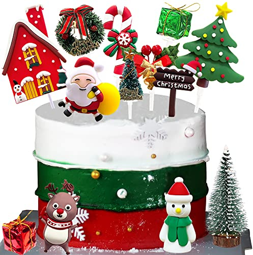 SUNSK Weihnachten Tortendeko Weihnachtsmann Kuchen Deko Weihnachten Tortenaufleger Schneemann Weihnachtsbaum Tortendeko Weihnachtsdeko Kuchendeko Torte Deko Kuchen