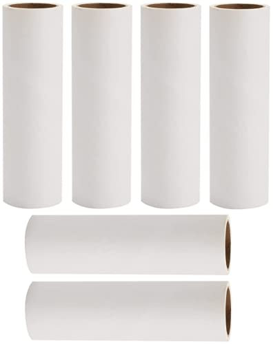 Tahbarshi Lot de 6 Recharges de Rouleaux Anti Peluches Super Collants 16 cm (360 Feuilles) pour Enlever Les Poils d'animaux, la Poussière, Les Peluches des Vêtements, Canapé, Lit, Voiture