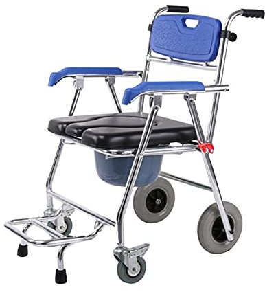 Samnuerly Toilettenrollstuhl – Toilettenstuhl, 4 in 1 faltbar – tragbarer, multifunktionaler Duschstuhl aus strapazierfähiger Aluminiumlegierung, kann weggelegt Werden