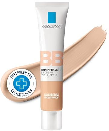 La Roche Posay Hydraphase HA BB Cream Hell: Feuchtigkeitsspendende BB Cream mit LSF 15, Für einen ebenmäßigeren Teint, Nicht fettende Textur, Für normale bis trockene Haut, 40 ml
