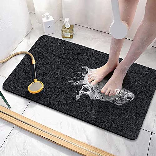 Bingobang Rutschfeste Badematte, Gummi, 60 x 40 cm, extra weich, Anti-Schimmel, maschinenwaschbar, für Badezimmerboden, Badewanne (schwarz)