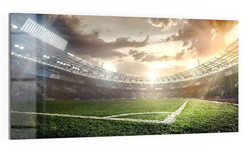 DEQORI Glasbild Acrylglas | Motiv Rasenecke im Stadion | horizontal einteilig 100x50 cm | schöne Dekoration | Wandbild für Wohnzimmer, Schlafzimmer, Flur & Küche | moderne Wanddeko