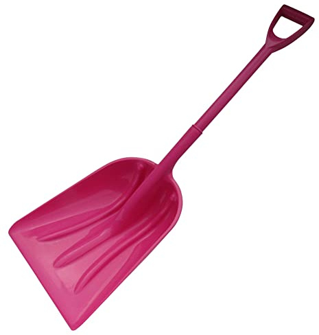 Snow Shovel Plastic Spade (Driveway Plough Scoop Pathway Pink)