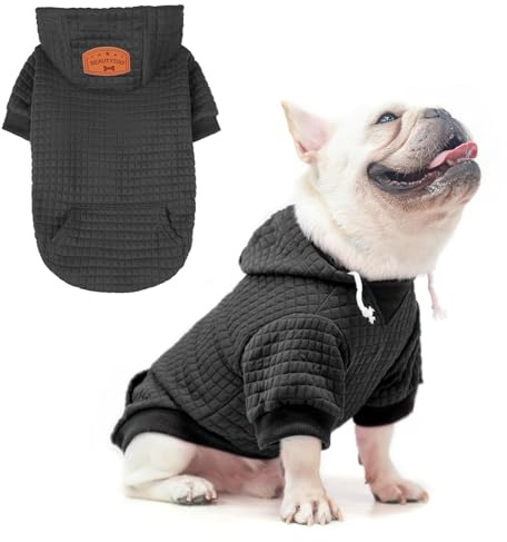 BEAUTYZOO Sweat à Capuche pour Chiens de Petite, Moyenne et Grande Taille, vêtements d'hiver Chauds pour Chiot, Chiens de Taille S, M, Fille et garçon, Chandail à Capuche avec Poche, pour Bouledogue,