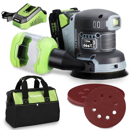 WORKPRO 5-Inch Cordless Random Orbital Sander 20V Brushless Electric Sander