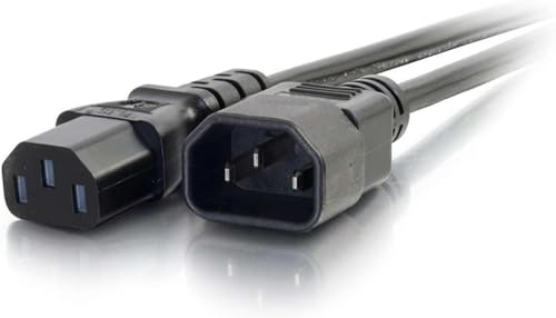 C2G 88502 18 AWG Computer Extension Cord (IEC320C13 to IEC320C14) 3 Foot Kettle Lead/Power Cable, Black, 1 Metre (Pack of 5)