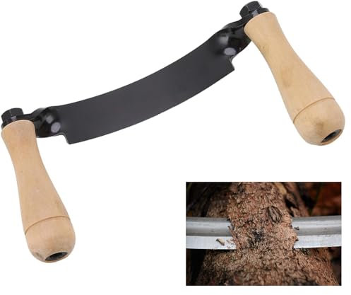 Fyearfly Rindenmesser, Wolframstahlklinge Bequemer Holzgriff Hohe Schärfe, Gerades Zugmesser für Holzschreiner, Drechsler und Holzschnitzer