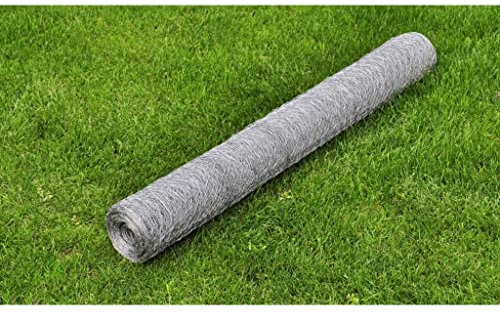 TANZEM Maschendraht Verzinkter Stahl 25×0,5 m Silbern, Hasendraht, Wühlmausgitter, Stacheldraht, Drahtgitter, Kaninchendraht, Drahtzaun, Hasengitter 140415