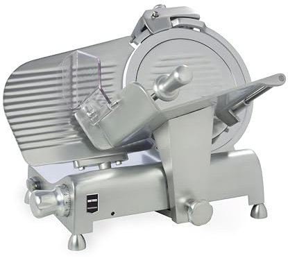 METRO Professional Trancheuse électrique GFS1030, Aluminium/Acier inoxydable, 24 x 19 cm, 180 W, Couteau Ø 30 cm, Epaisseur de coupe : 1-15mm, argenté