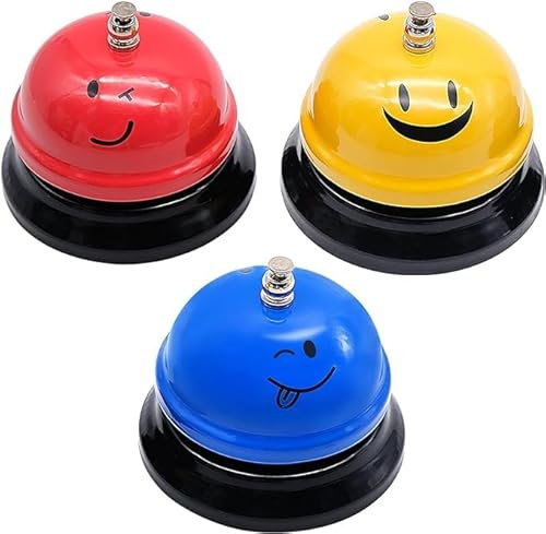 3 Stück Rufglocke, Tischklingel, Rezeptionsklingel, Tischglocke Anruf Bell, Service Glocke Klingel mit klarem Klang für Restaurant Küche Hotel Bars Service Haustier