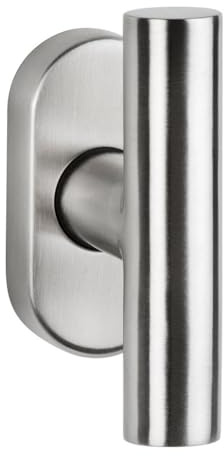 FELGNER Poignée de Fenêtre Como en T - Serrure avec Verrouillage à Billes à 90° | Pour Salle de Bain ou Chambre | Résistant à la Corrosion | Nickel Mat