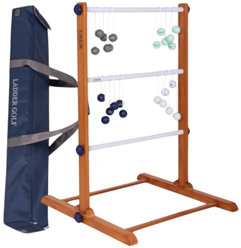 DOCTOR SPORT Leitergolf, 12x Golf Bolas, Hartholz, in Tragetasche, Profi | Testsieger, Offiziell und Robust, Indoor Outdoor Wurfspiel