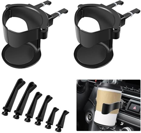 Soporte universal ajustable para tazas de coche con clips de ventilación de coche, expansor de portavasos para agua, café, jugo, soporte para botellas