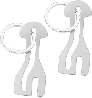 SEWACC Shopping Trolley Token Keyring Set 2 Metal Cart Coins Keychain Pendant Sturdy Key Ring for Grocery Shopping and Trolley Release Accessory in Silver