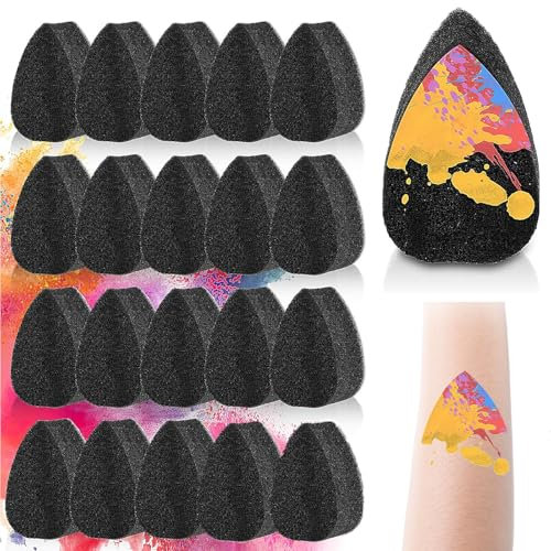 AXERHK 20 Pcs Face Paint Sponges, Makeup Sponge, High Density Sponge, Makeup Sponge for Kids and Adults, for Body, Face, Halloween, Crafts