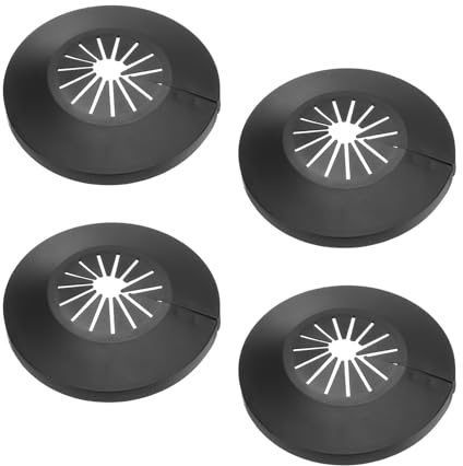 PATIKIL Rohrabdeckung Rohrmanschette Dekoration für 0,55-1,14 (14-29mm), 4 Stück Flansch Wasserrohr PP Kunststoff Armaturen-Abdeckung Rosetten für Heizkörperrohre Wandrohrrohr, Schwarz