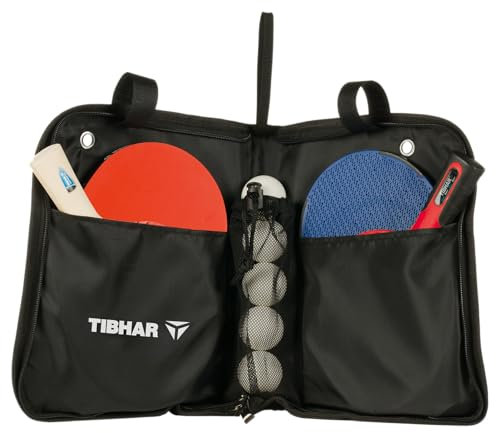 TIBHAR Hobbyset 2 Tischtennis-Set mit 4 Tischtennisschlägern, Tischtennisbällen und Tragetasche