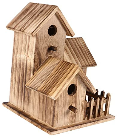 IWOWHERO Holz Vogelhaus Nistkasten Für Garten Wetterfestes Handgefertigtes Holz-Nest Für Vögel Kreative Dekoration Für Außenbereiche Vogelbeobachtung Leicht Gemacht