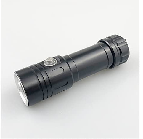 MQDLJSE Linterna de Buceo Linterna de Buceo L2 LED IPX8 con la máxima clasificación de impermeabilidad Luz de Buceo Profesional alimentada por batería 18650 o 26650 Linterna superbrillante