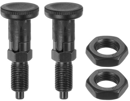QUARKZMAN 2pz Pulsante Sfera Molla Naso Sfera M10x1 Filettatura 5mm Dia. per Perni Acciaio Carbonio Perno Bloccaggio Automatico Molla Perno Indicizzazione per Attrezzature Industriali