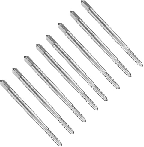 sourcing map 8pcs Straight Flute Thread Tap, M2.5 x 0.45 Metric Screw Threading Tapping Tool Thread Milling Machine Taps, High-Speed Steel 6542 (HSS 6542)