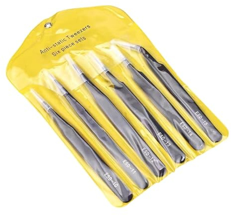Kit de pinces à épiler de précision, kit de pinces à épiler en acier inoxydable - Kit de pinces antistatiques Ensemble de pinces en acier inoxydable,Pincettes de retrait de précision, outil de réparat