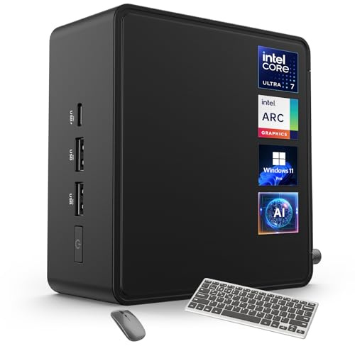 ASUS NUC 14 Pro AI Mini PC Win 11 Pro, Intel Ultra 7 155H, 32GB DDR5 RAM, 2TB PCIe SSD, Mini Desktop Computer with Intel Arc GPU, AI Ready, AI Boost, Thunderbolt 4, Quad 4K HDR Display, VESA Mount