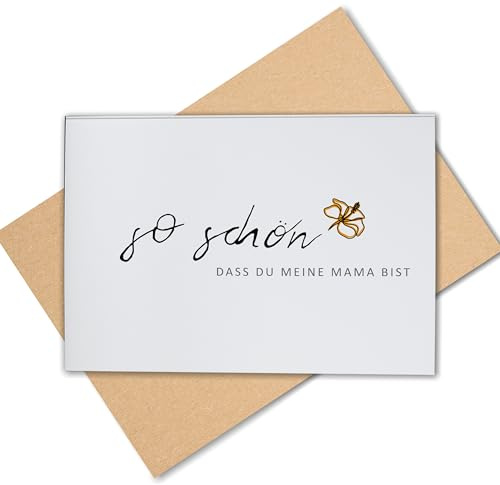 Lovely Cards - So schön dass Du meine Mama bist- Glückwunschkarte Happy Birthday Karte für Mama, Karte zu Muttertag, Karte für Mutter - Karte für Mütter - Dankeschön Mama - Danke Mama Oma DIN A6