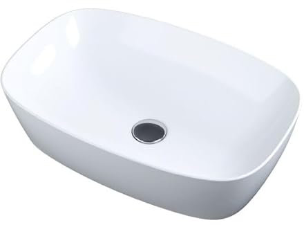 Barbottina Lavabo da appoggio in ceramica bianca modello CTL 60 cm