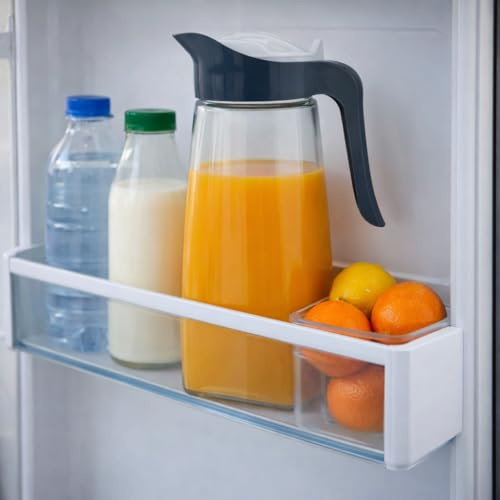 MIKONI Kylskåpsdörr vattenkanna 1,5 l juicekanna karaff glaskaraff glas vattenkanna
