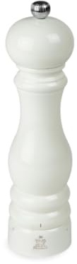 PEUGEOT - Paris u'Select 22 cm Salt Mill - 6 Predefined Grind Settings - Powdered Salt Innovation, Zirlion Mechanism - PEFC-Certified Wood - Made in France - Glossy Ivory Finish