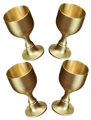 SOIMISS 4 Piezas Copa De Latón Medieval Para Iglesia Comuniones y Fiestas Copas Vintage Cáliz De Aleación Para Decoración De Hogar Cenas y Actividades